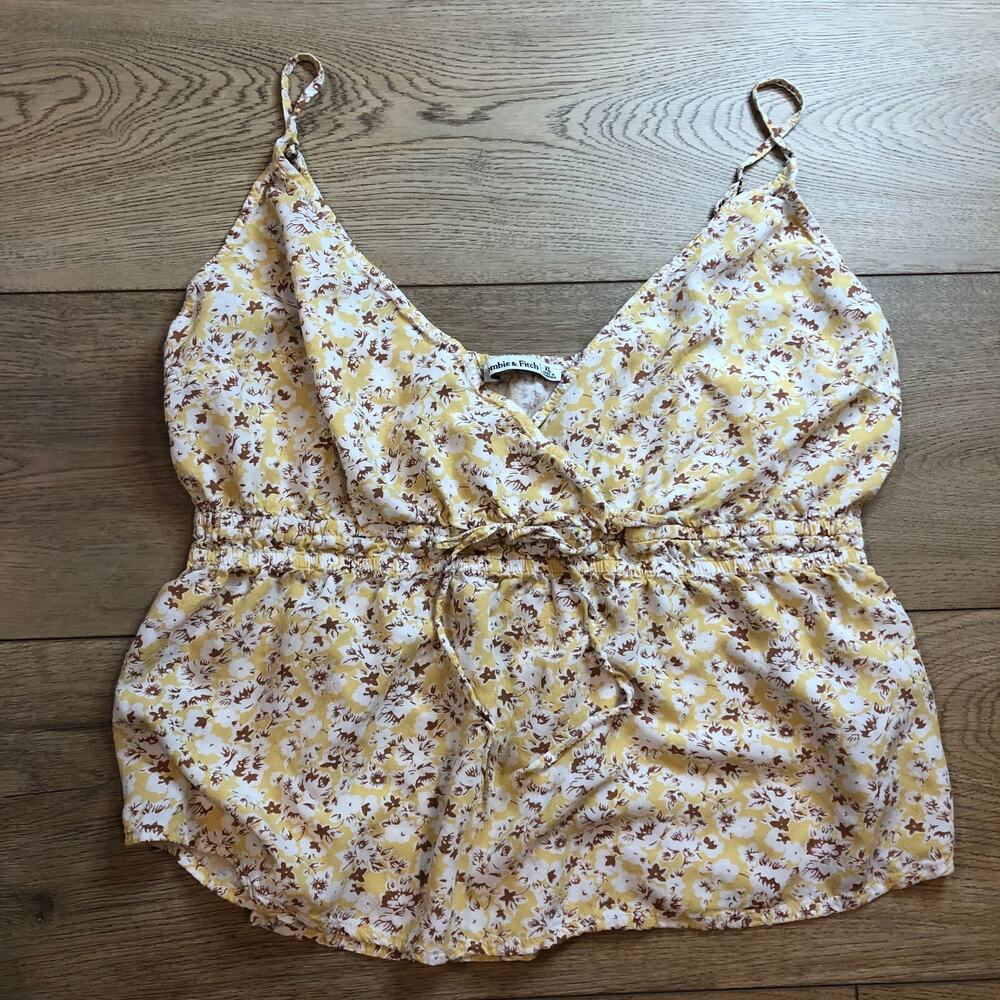 Abercrombie & Fitch Women's Floral Babydoll Cami XL Y2K Cottage Fairycore Whimsy